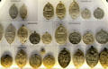 Collection of casts of seals of Archbishops of St Andrews in museum at St Andrews Cathedral. St Andrews, Scotland.