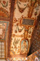 Painted ceiling in Edwardian Library at Falkland Palace. Falkland, Scotland.