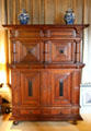 Highboy cabinet in King's bedchamber at Falkland Palace. Falkland, Scotland.