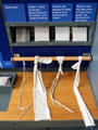 Display of woven cotton quality at Stanley Mills. Stanley, Scotland.