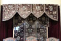 Embroidered bed hanging prob. worked by Mary Queen of Scots in the Lennox room at Scone Palace. Perth, Scotland.