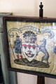 Fire screen with Scottish design in Victorian bedroom at Crathes Castle. Crathes, Scotland.