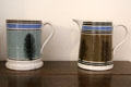 Annular ware cup & pitcher at Drum Castle. Drumoak, Scotland.