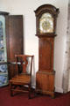 Longcase clock shows phases of he moon at Drum Castle. Drumoak, Scotland.