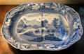 Staffordshire "Bridge of Lucano" blue transfer platter at Drum Castle. Drumoak, Scotland.