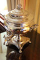 Silver hot water or tea urn at Castle Fraser. Aberdeenshire, Scotland.