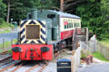 Switch engine with passenger car at Royal Deeside Railway. Scotland