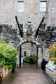 Drawbridge entrance of Cawdor Castle. Cawdor, Scotland.