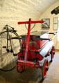 Antique fire pumper engine at Cawdor Castle. Cawdor, Scotland.