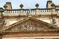 Pediment above entrance of Duff House. Banff, Scotland.