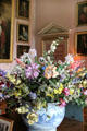 Jardinière with flower bouquet in Vestibule at Duff House. Banff, Scotland.