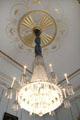 North drawing room cut glass 'tent & waterfall' chandelier at Duff House. Banff, Scotland.