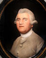 Josiah Wedgwood portrait on ceramic tablet by George Stubbs at World of Wedgwood. Barlaston, Stoke, England.