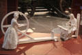 Model of how potter's wheel was turned by rope in Wedgwood's shop at World of Wedgwood. Barlaston, Stoke, England.