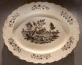 Queen's Ware transfer-printed over oval platter with landscape by Wedgwood at World of Wedgwood. Barlaston, Stoke, England.