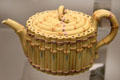 Wedgwood Caneware teapot designed to look like Chinese bamboo at World of Wedgwood. Barlaston, Stoke, England.
