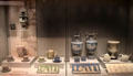 Collection of early jasperware in range of colored bodies appropriate for neo-classical styles of the day to rival porcelain at World of Wedgwood. Barlaston, Stoke, England.