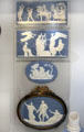 Wedgwood blue jasper plaques depicting neo-classical themes by William Hackwood, Matthew Boulton, et al at World of Wedgwood. Barlaston, Stoke, England.