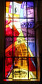 Spanish Civil War window at Belfast City Hall. Belfast, Northern Ireland.