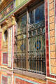 External ironwork & tiles at Crown Liquor Saloon. Belfast, Northern Ireland.