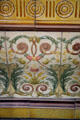 Ceramic tiles around bar at Crown Liquor Saloon. Belfast, Northern Ireland.