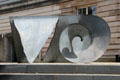Abstract sculpture outside Ulster Museum. Belfast, Northern Ireland.