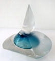 Carved glass perfume bottle by Katherine Hough at Ulster Museum. Belfast, Northern Ireland.