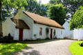 Mellon Homestead on original site where Thomas Mellon was born in 1813 at Ulster American Folk Park. Omagh, Northern Ireland.