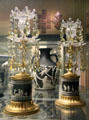 Pair of Wedgwood blue jasper lustres with glass & ormolu fittings at British Museum. London, United Kingdom.