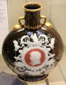 Porcelain flask with cameo head of Medusa by Thomas Mellor made by Minton & Co of Stoke-on-Trent at British Museum. London, United Kingdom.
