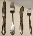 Art Nouveau silverware cutlery by Henry van de Velde & cast by Koch & Bergfeld of Bremen at British Museum. London, United Kingdom.