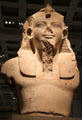 Upper part of colossal statue of Amenhotep III from Thebes at British Museum. London, United Kingdom.