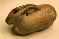 Terracotta scent bottle in form of hare from Corinth at British Museum. London, United Kingdom.