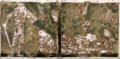 Sleeping Beauty misfired / failed ceramic tiles by Edward Burne-Jones & Lucy Faulkner made by Morris, Marshall, Faulkner & Co at Morris Gallery. London, United Kingdom.