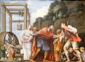 Moses defending Daughters of Jethro painting by Carlo Saraceni at National Gallery. London, United Kingdom.