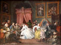 Marriage problems from Marriage a-la-Mode series of paintings by William Hogarth at National Gallery. London, United Kingdom.