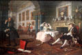 Marriage in trouble from Marriage a-la-Mode series of paintings by William Hogarth at National Gallery. London, United Kingdom.