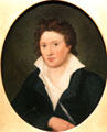 Poet Percy Bysshe Shelley portrait by Amelia Curran at National Portrait Gallery. London, United Kingdom.