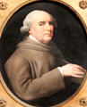 George Stubbs self portrait on Wedgwood ceramic plaque at National Portrait Gallery. London, United Kingdom.