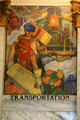 Art Deco mural of Transportation by John Augustus Walker at Mobile Museum. Mobile, AL.