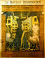 Examiner newspaper special edition cover art " San Francisco's Reconstruction" about great earthquake by artist Maynard Dixon displayed in California State Capitol. Sacramento, CA.
