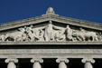 Pediment of Jesse Unruh State Office Building. Sacramento, CA.