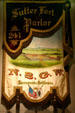 Native Sons of the Golden West banner at Gold Rush History Center. Sacramento, CA.