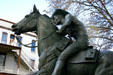 Pony Express monument by Thomas Holland in Old Sacramento. Sacramento, CA.