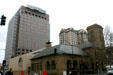 Knight Ridder Building [aka Fairmont Plaza] plus Fairmont Hotel over San Jose Museum of Art. San Jose, CA.