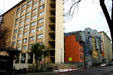 Eschelman Dorm with new infill at UC Berkeley. Berkeley, CA.