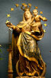 Santa Ines Mission statue of Virgin & Child. Solvang, CA.