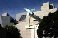 Detail of F-104 Starfighter jet on California Aerospace Museum building. Los Angeles, CA.