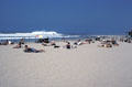 People sun themselves on Venice Beach. Venice, CA.