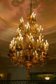 Chandelier in lobby of Beverly-Wilshire Hotel. Beverly Hills, CA.